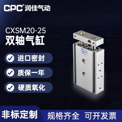 CXSM双轴双杆气缸小型可调节大推力气动元件 附磁双作用双杠气缸