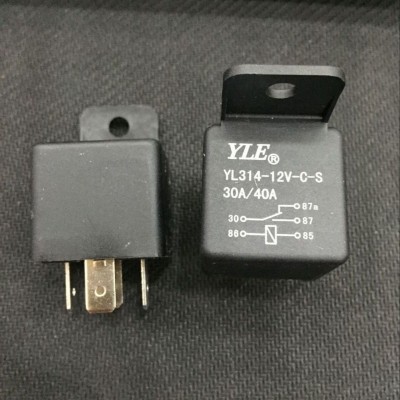 YLE继电器工厂直销 12V 40A 4脚5脚 汽车继电器 大量现货